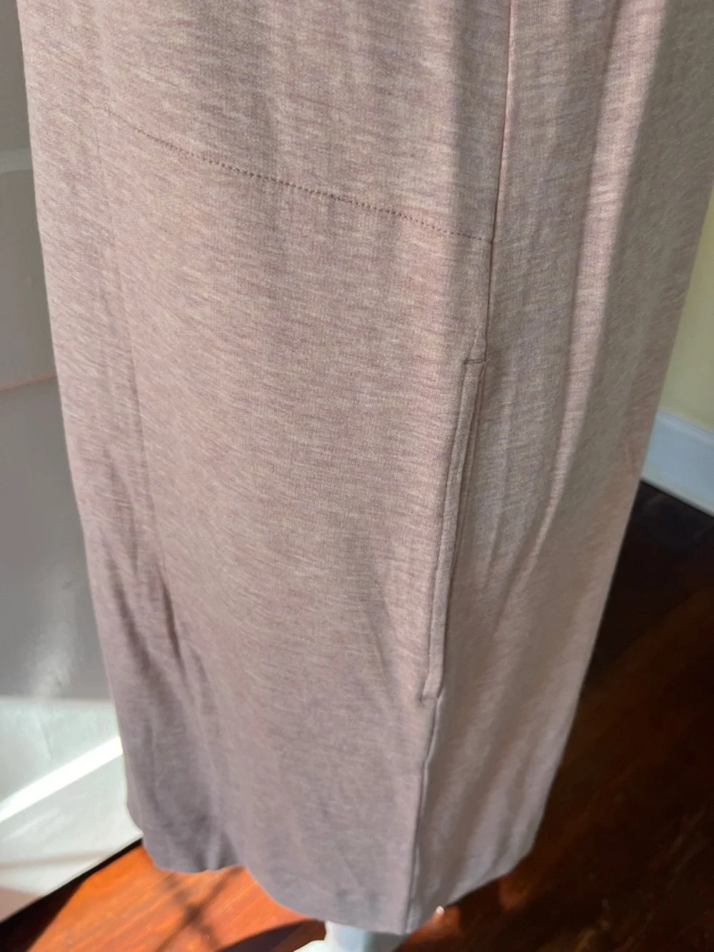 Loft Light Pink Hooded T-Shirt Dress With Ribbon Strings - Picture 6 of 7